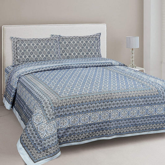 Floral Haveli – Ethnic Jaipuri Printed Bedsheet Set with Pillow Covers
