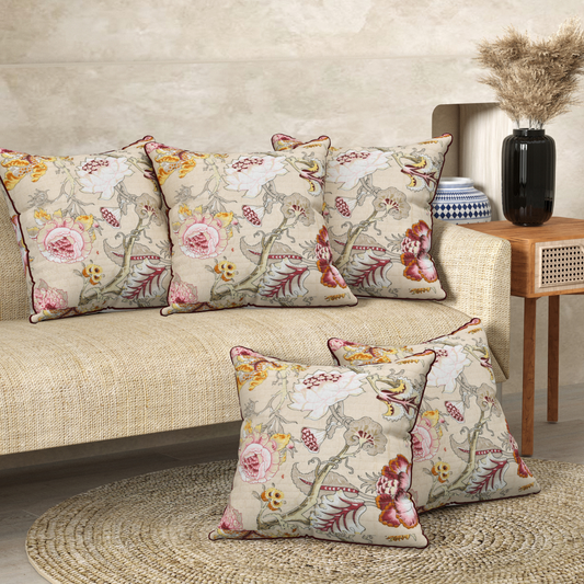 Gul Rohi Anokhi Cotton Cushion Covers - 16x16 Inches