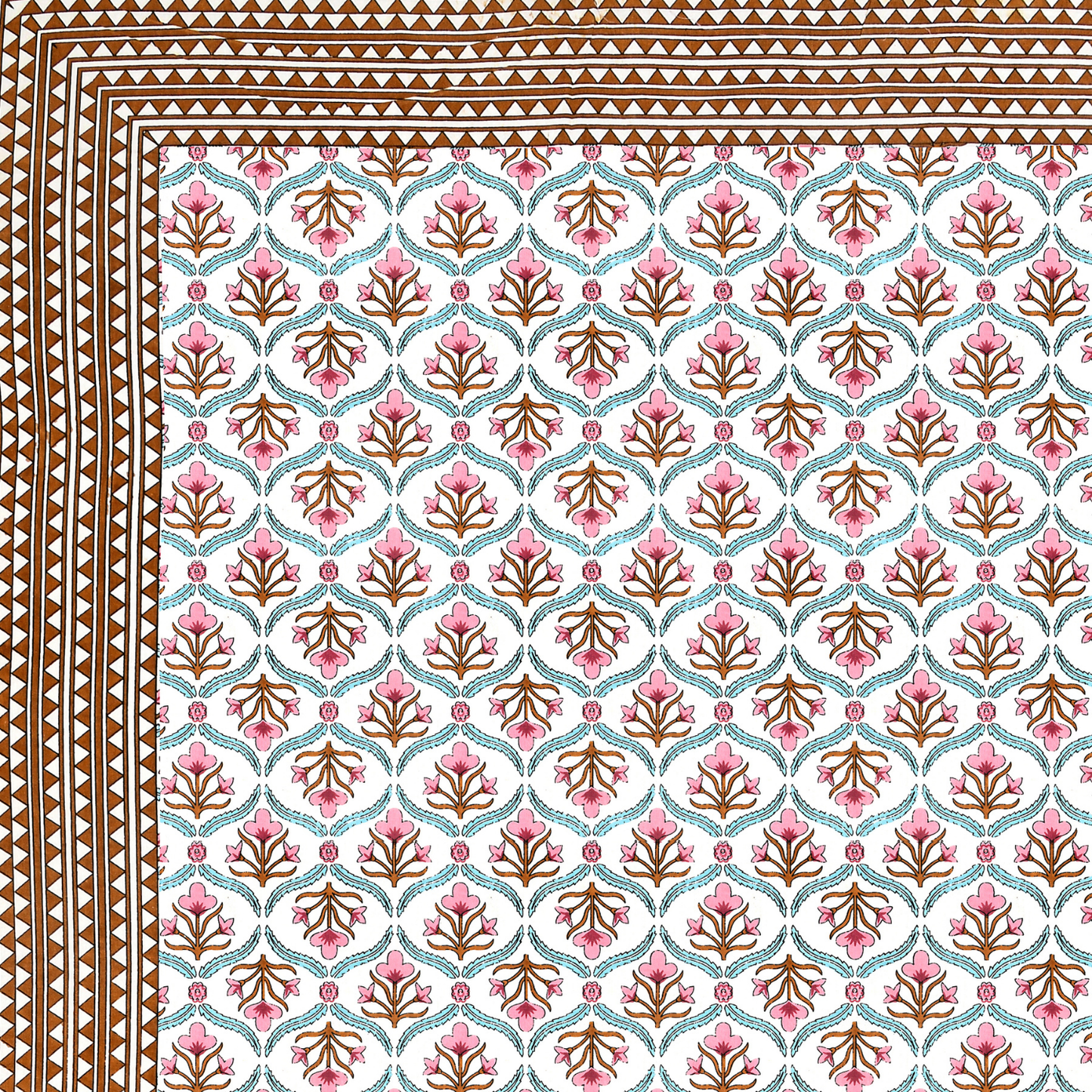 Kalakriti Satrangi Botanica Pure Cotton Double Bedsheet with 2 Pillow Covers