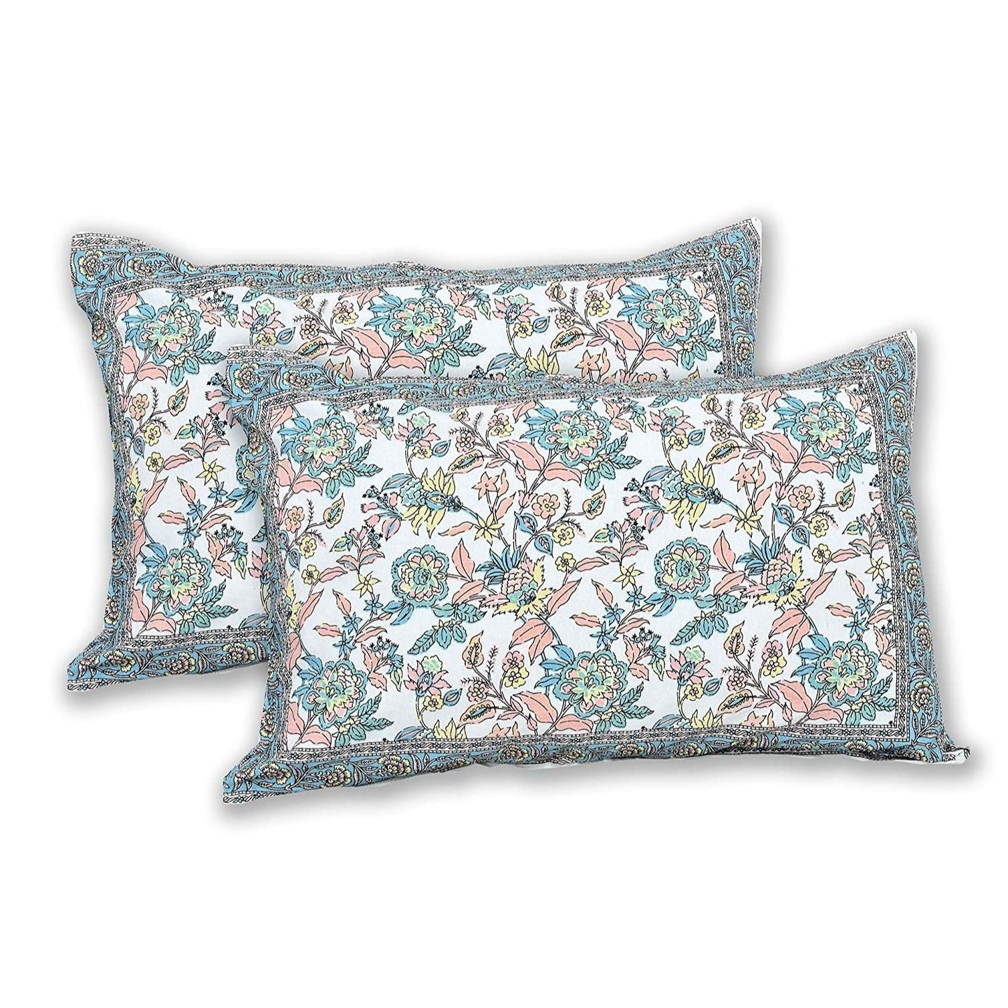 Jaipur Blossom Tale – Ethnic Jaipuri Printed Bedsheet Set with Pillow Covers