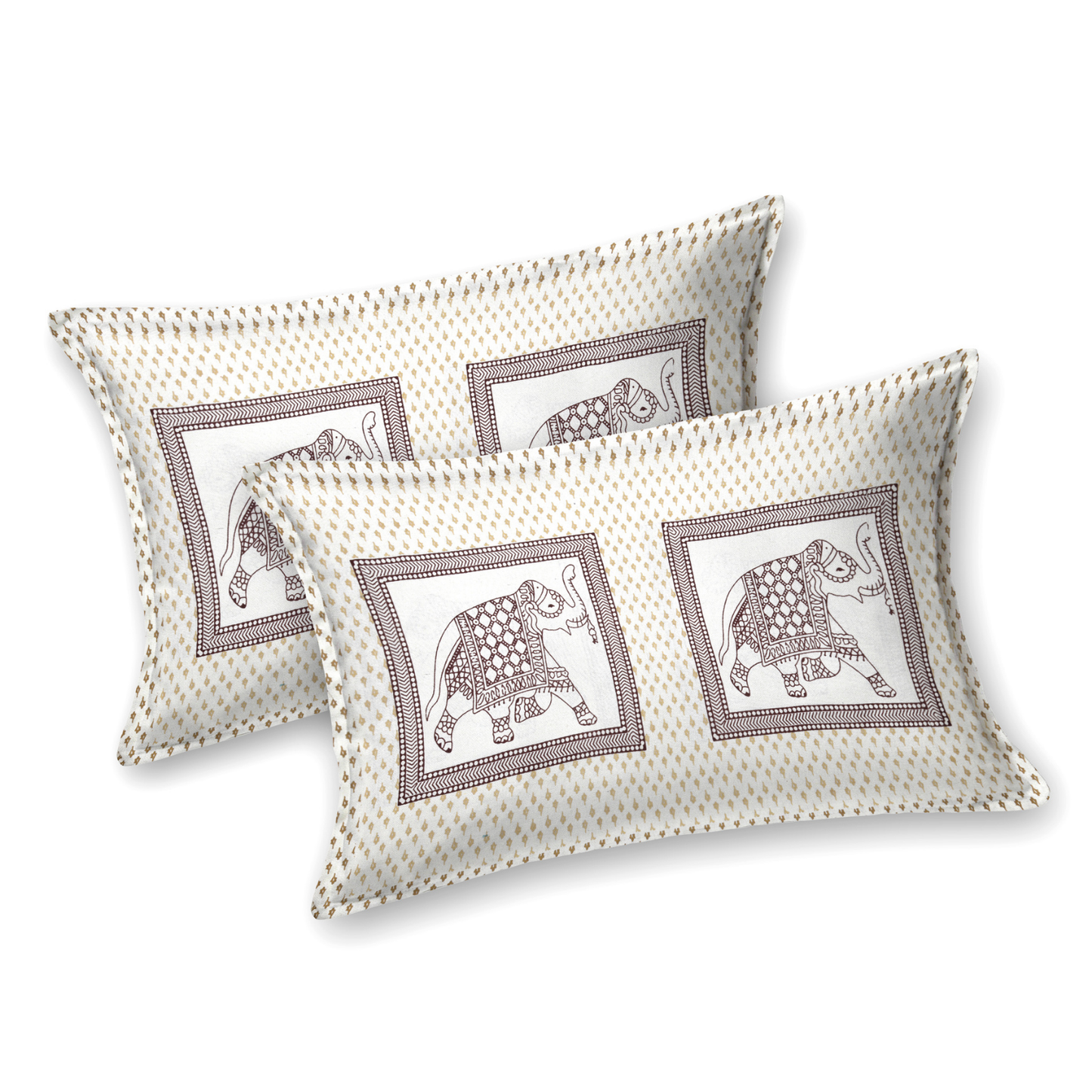 Kalakriti Mughal Caravan Pure Cotton Double Bedsheet with 2 Pillow Covers