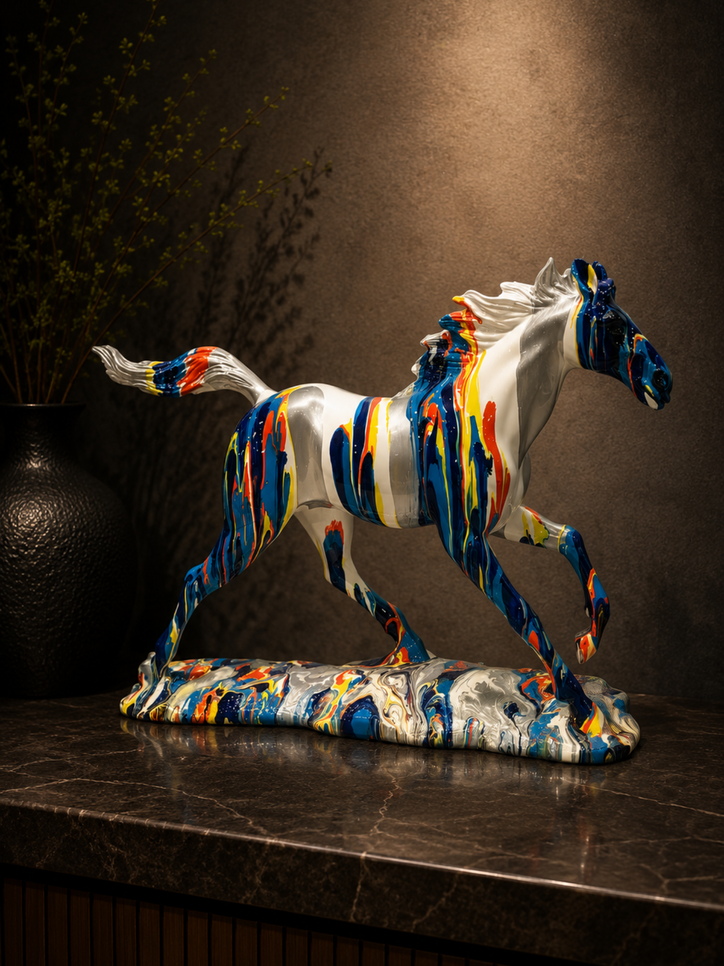 Galloping Art Horse Showpiece