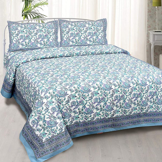 Aangan Phool – Ethnic Jaipuri Printed Bedsheet Set with Pillow Covers