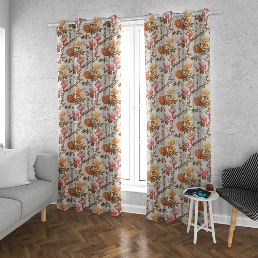 AUTUMN GARDEN ANOKHI HOME WINDOW CURTAIN 7 FEET LONG X 3.75 WIDTH