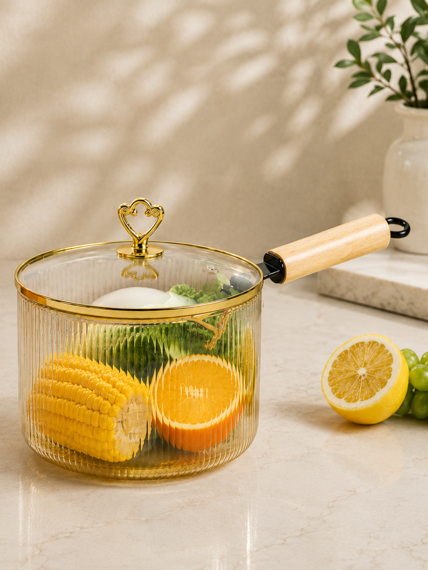 Royal Ribbed Glass Saucepan (1.8 Ltr)