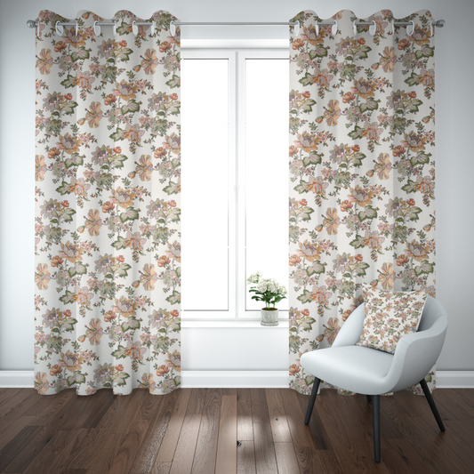 TANGERINE TRAILS ANOKHI HOME WINDOW CURTAIN 9 FEET LONG X 3.75 WIDTH PAIR