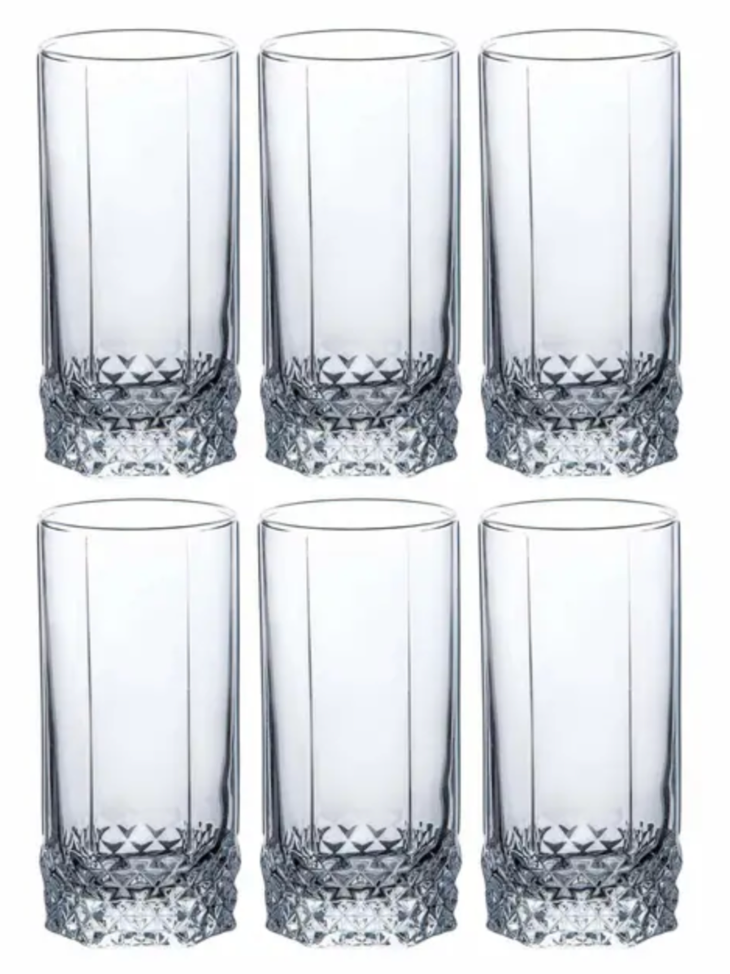Crystal Edge Tall Glass Set Of 6 (330 ML)