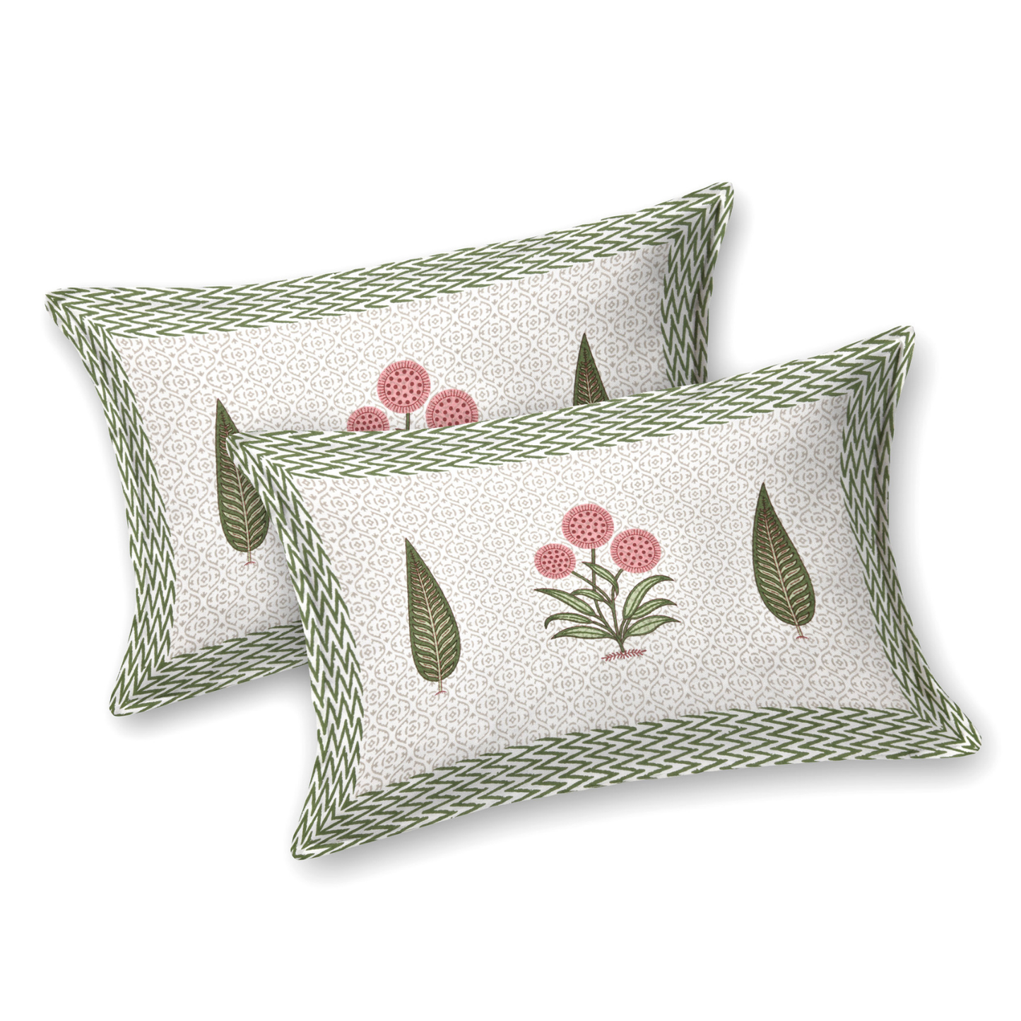 Gulmohar Sunset Botanica Pure Cotton Double Bedsheet with 2 Pillow Covers