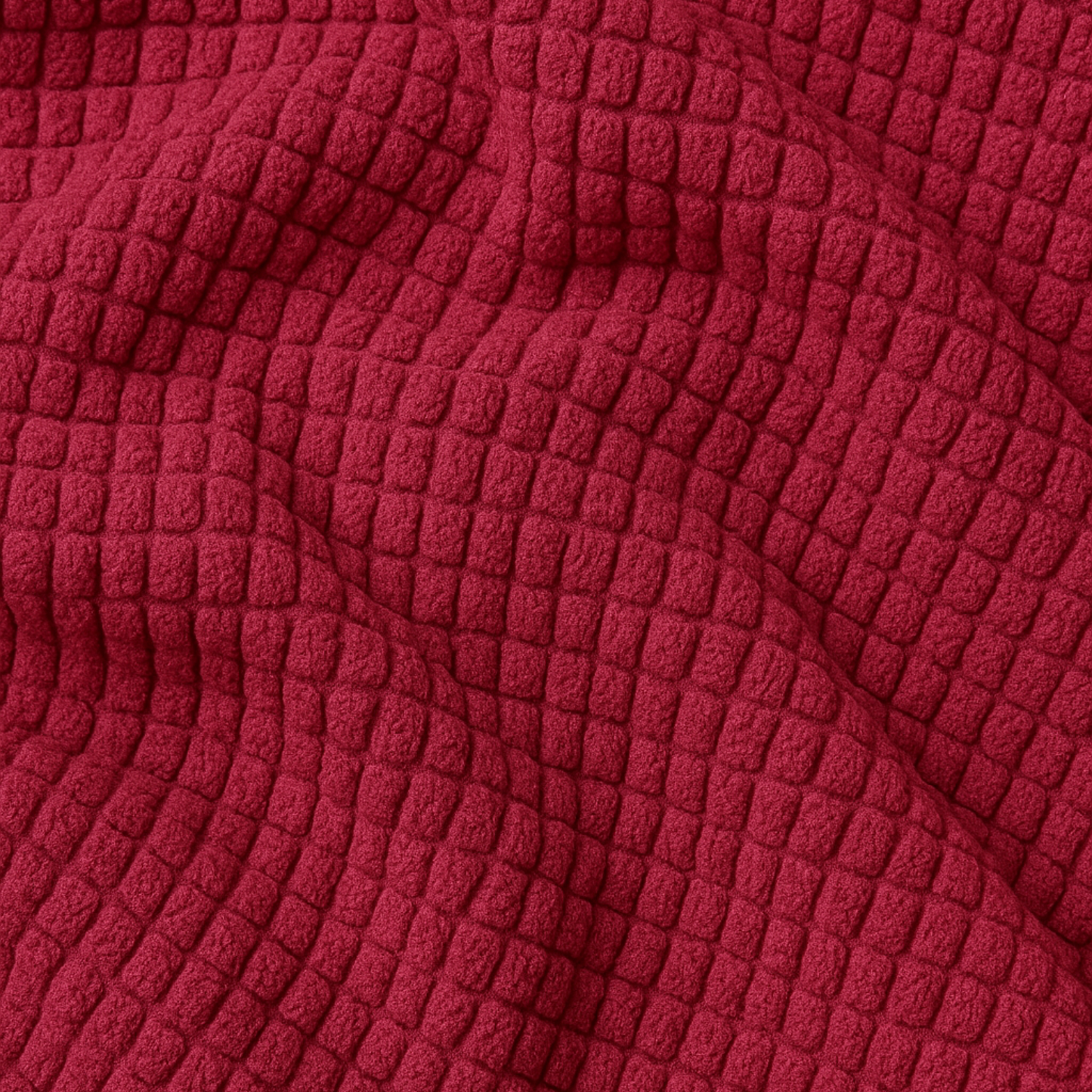 Ruby Pink - Solid Waffle Cotton Soft Towel Set : 1 Bath Towel and 2 Hand Towels