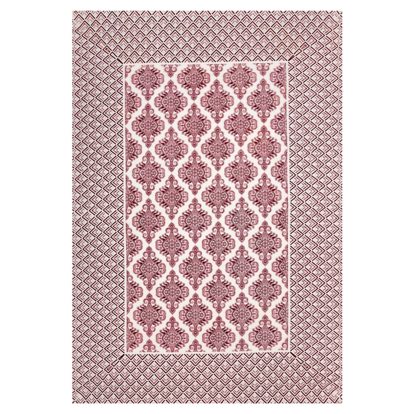 Ethnic Grace Sanganeri Single Bedsheet with 1 Pillow Cover Printed Flat Bed Sheet (60" x 90")