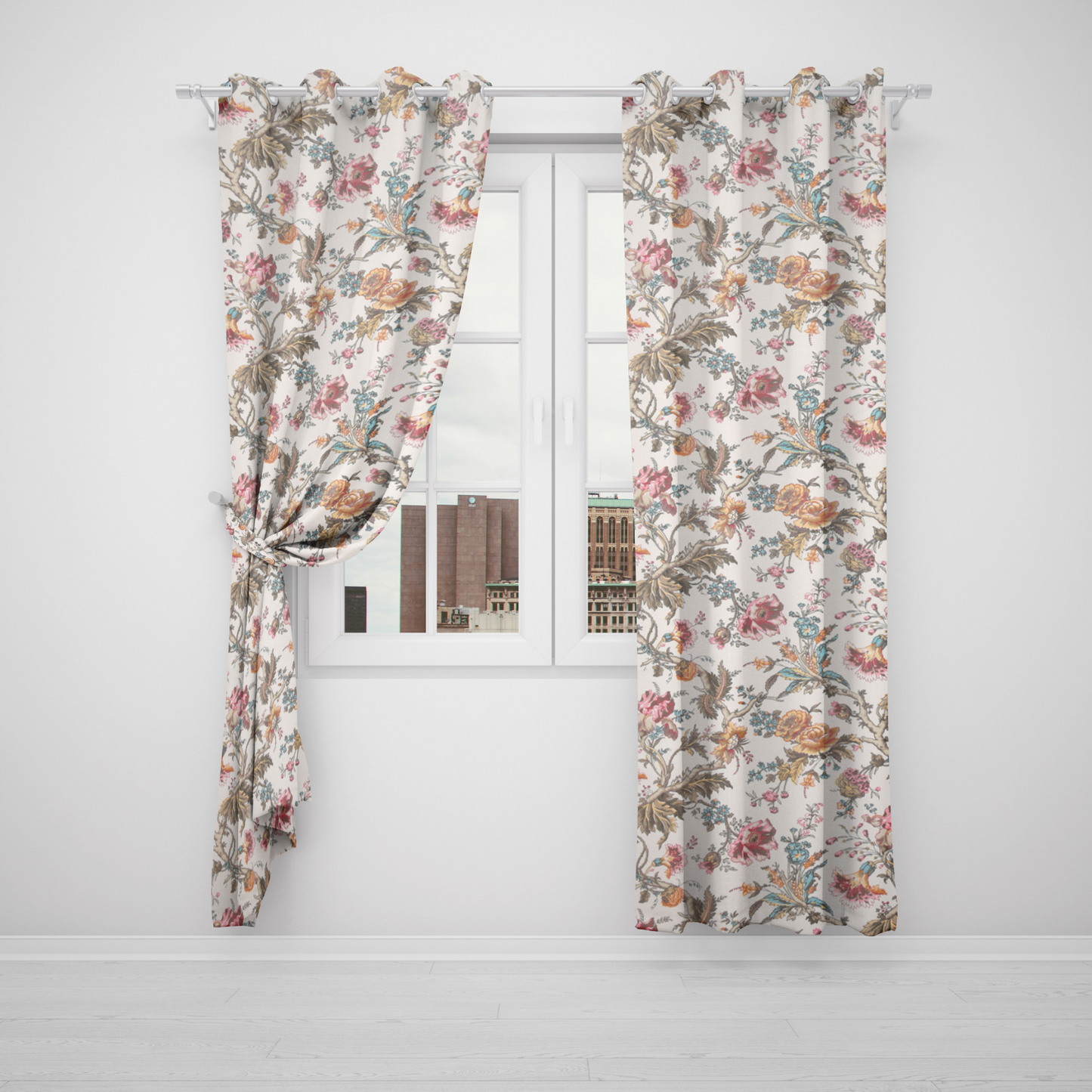 ORNATE BLOSSOM ANOKHI HOME WINDOW CURTAIN 7 FEET LONG X 3.75 WIDTH
