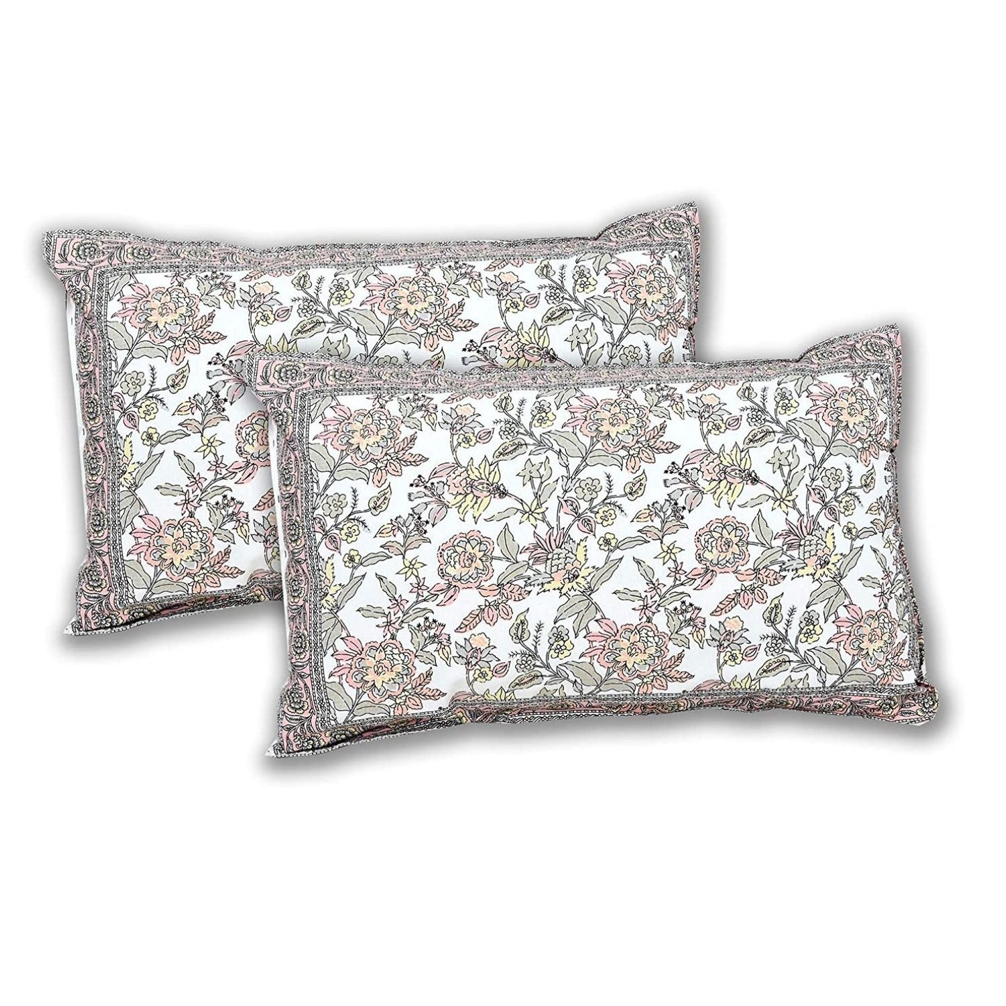 Rangrez Bloom – Ethnic Jaipuri Printed Bedsheet Set with Pillow Covers