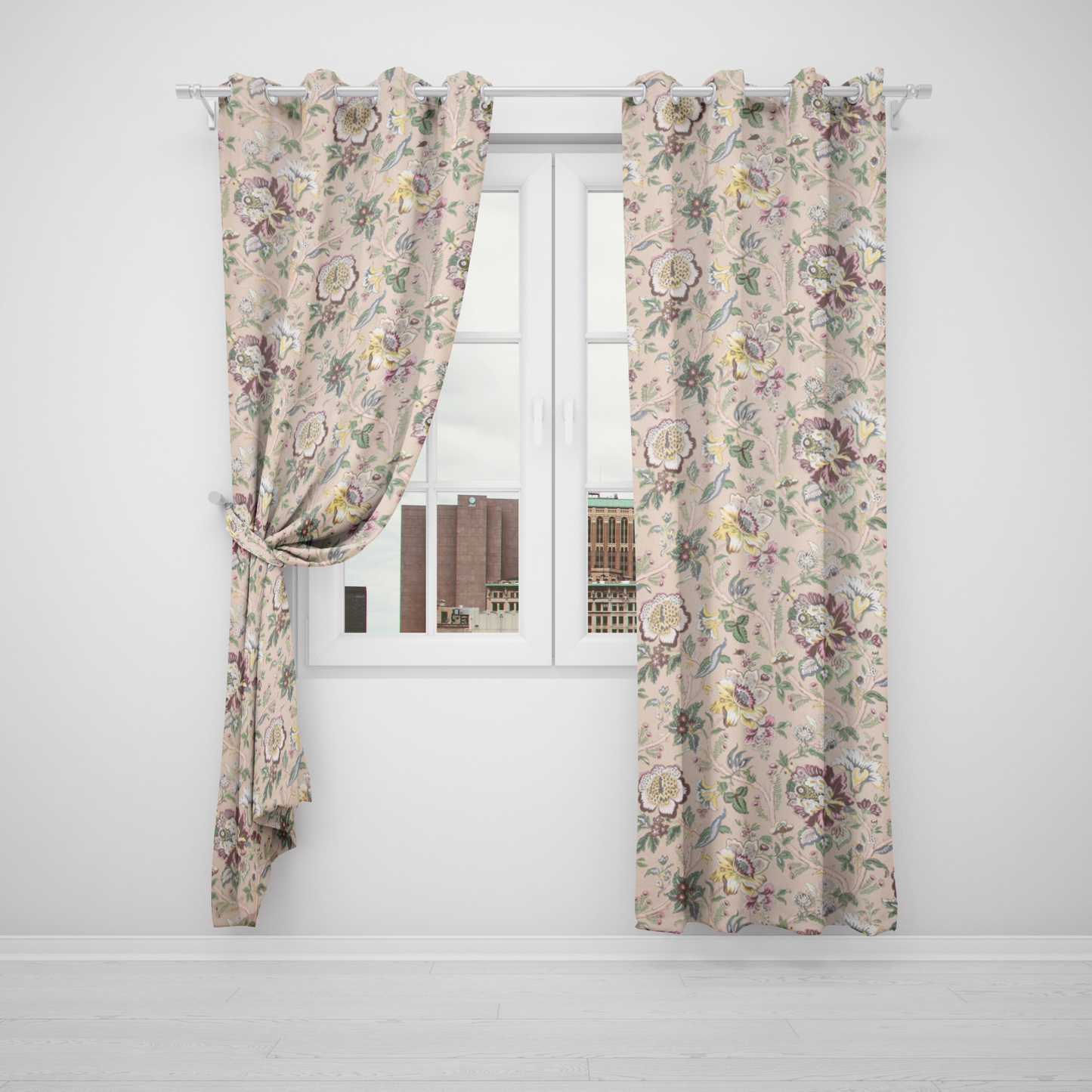 CHIRPING FLORALS ANOKHI HOME WINDOW CURTAIN 7 FEET LONG X 3.75 WIDTH