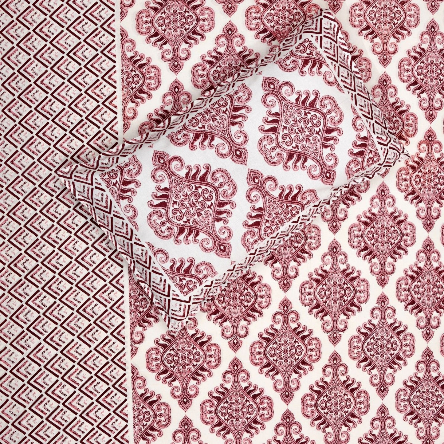 Ethnic Grace Sanganeri Single Bedsheet with 1 Pillow Cover Printed Flat Bed Sheet (60" x 90")