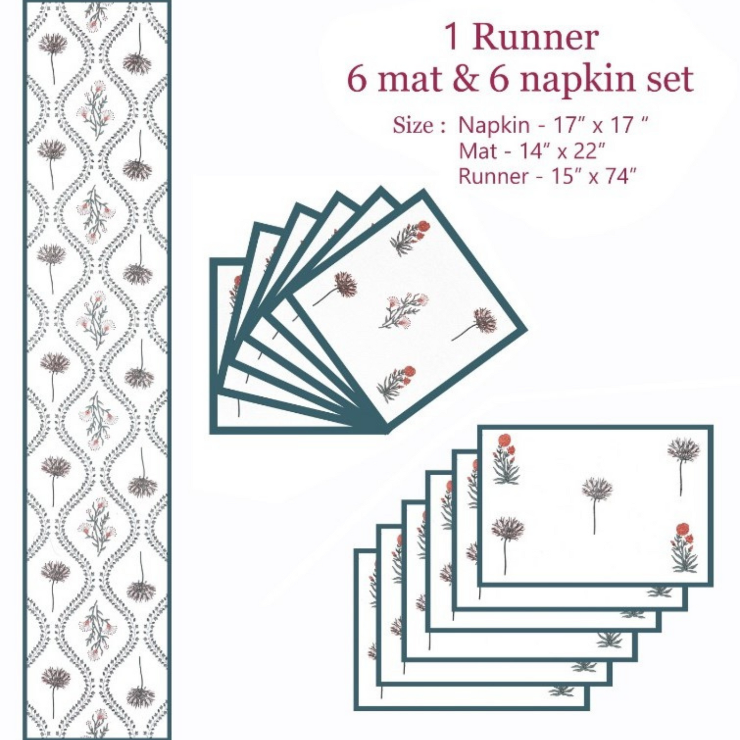 Botanical Grace Table Mat Set