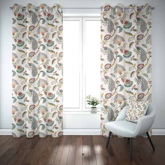 PAISLEY CHARM ANOKHI HOME WINDOW CURTAIN 9 FEET LONG X 3.75 WIDTH PAIR