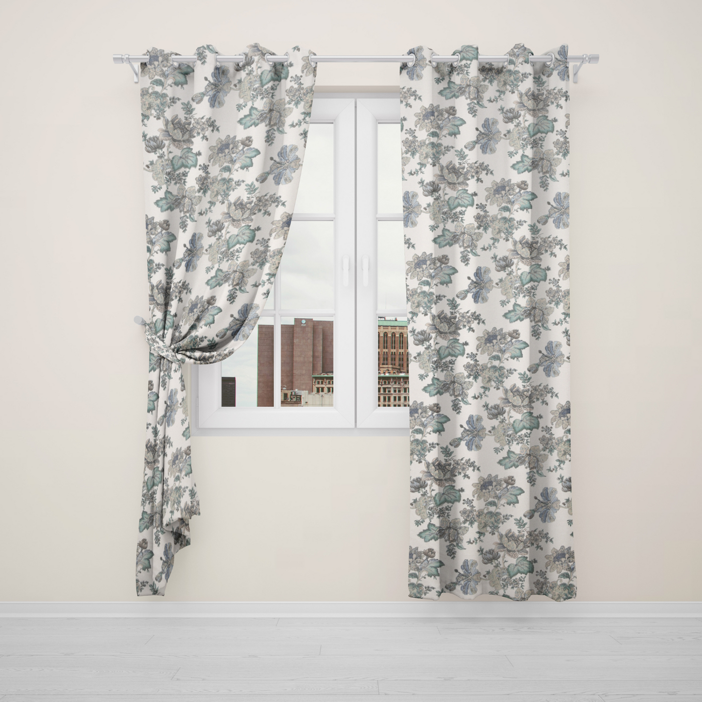 ICY BLOOM ANOKHI HOME WINDOW CURTAIN 7 FEET LONG X 3.75 WIDTH