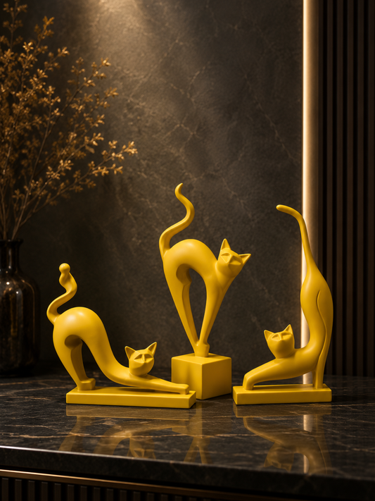 Contemporary Cat Art Figurine