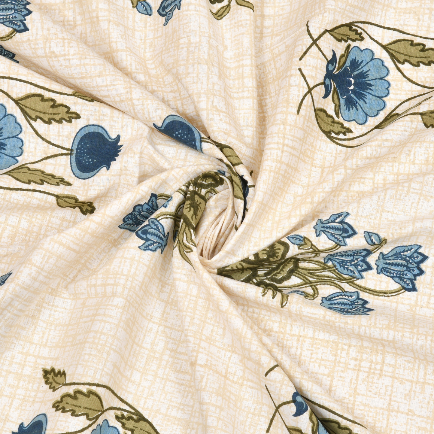 Gulmohar Saffron Meadow Pure Cotton Double Bedsheet with 2 Pillow Covers