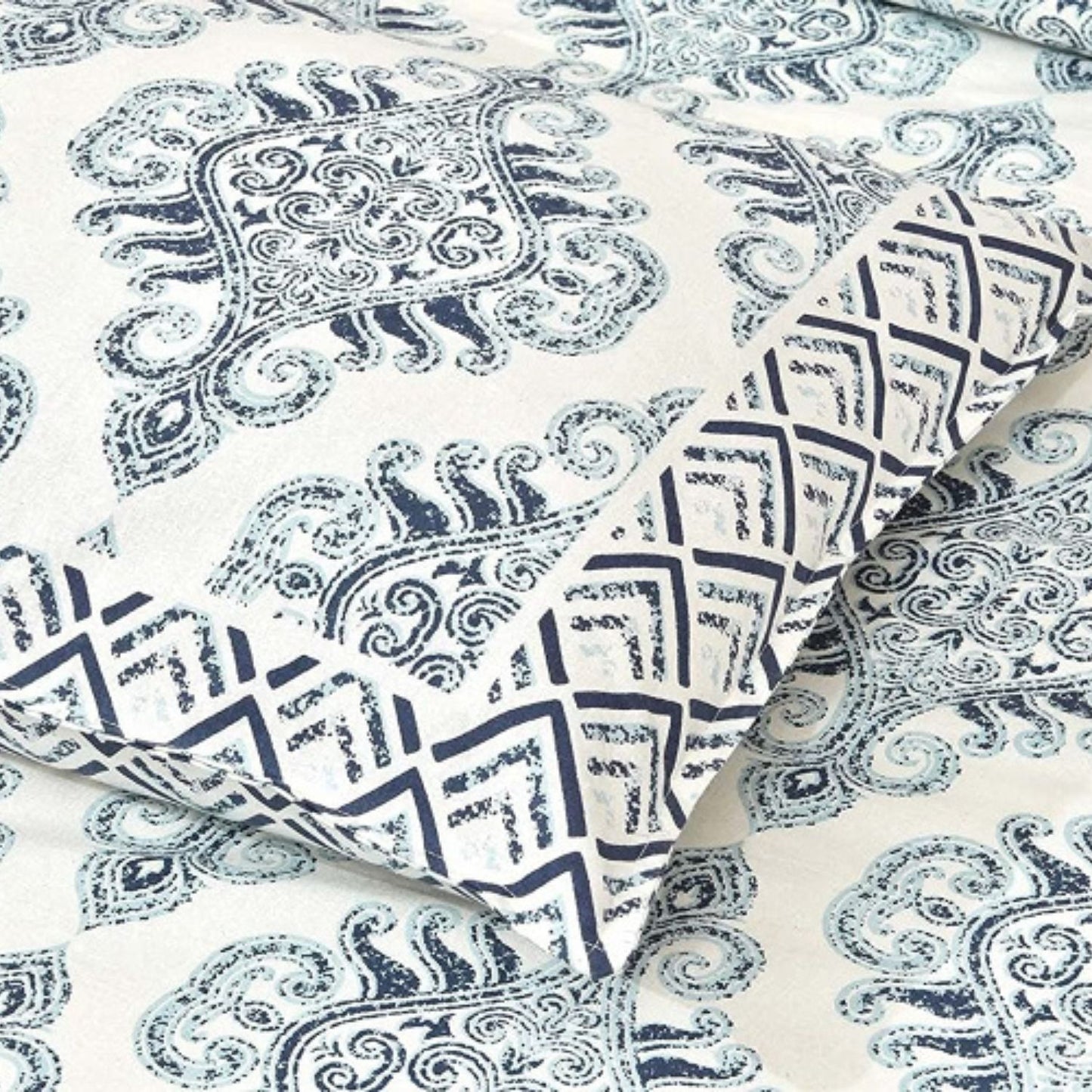 Mughal Motif  Sanganeri Single Bedsheet with 1 Pillow Cover Printed Flat Bed Sheet (60" x 90")