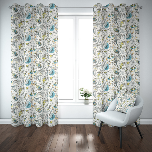 SERENE GARDEN ANOKHI HOME WINDOW CURTAIN 9 FEET LONG X 3.75 WIDTH PAIR