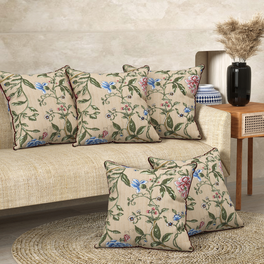 Vasant Baagh Anokhi Cotton Cushion Covers - 16x16 Inches