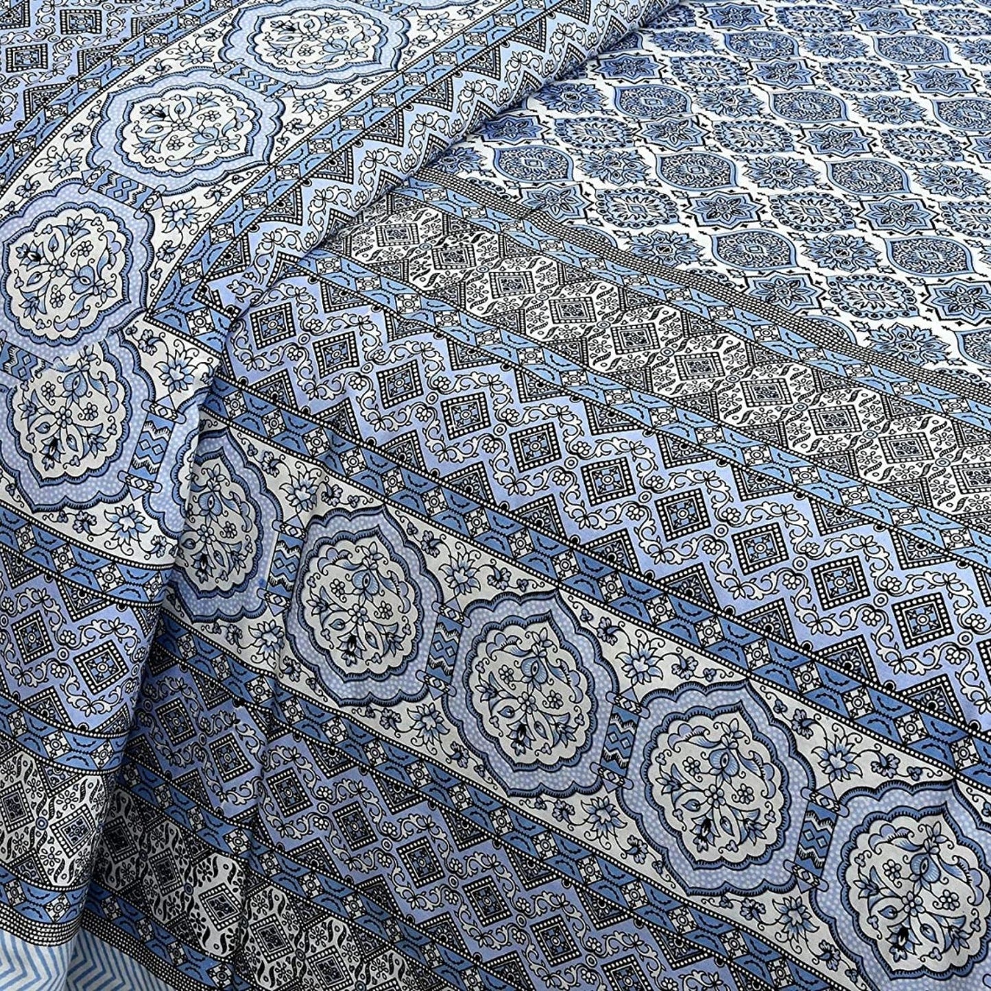 Floral Haveli – Ethnic Jaipuri Printed Bedsheet Set with Pillow Covers