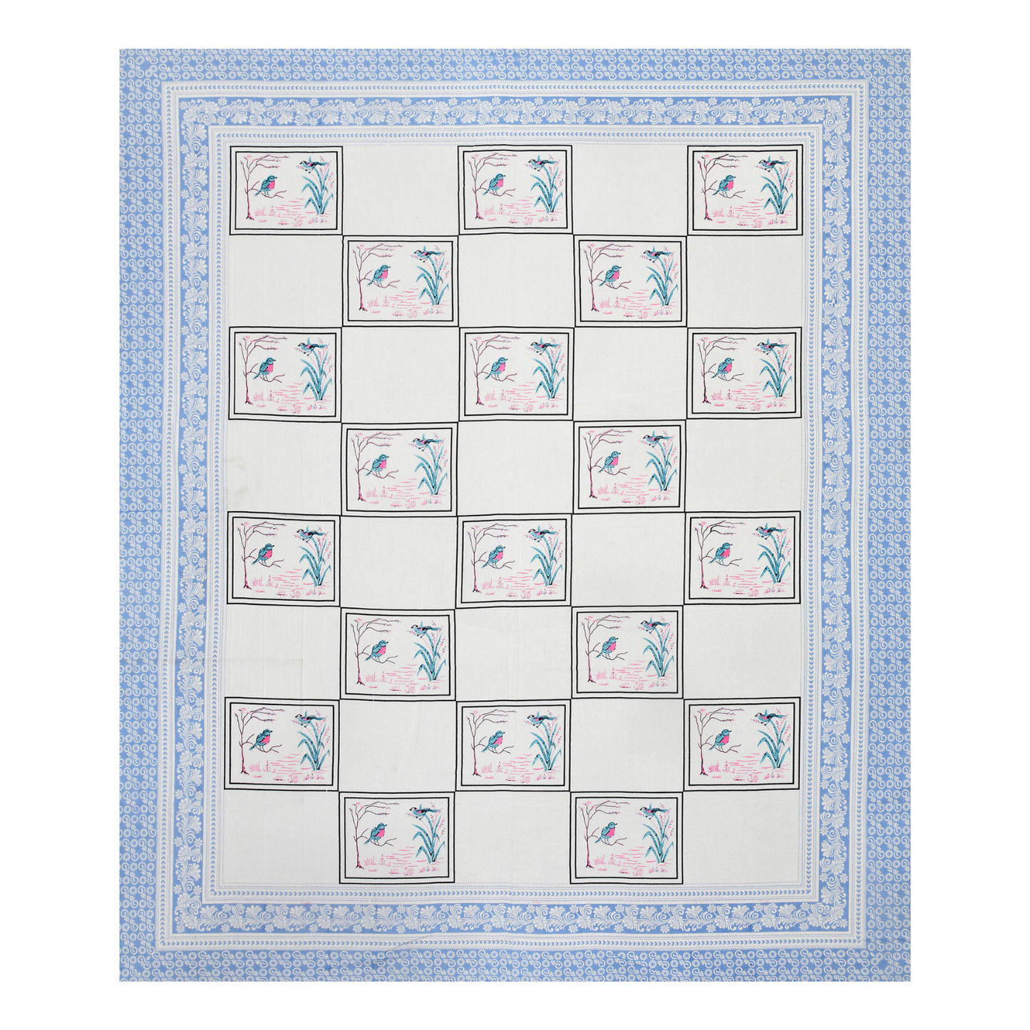 Kalakriti Neelkanth Serenity Pure Cotton Double Bedsheet with 2 Pillow Covers