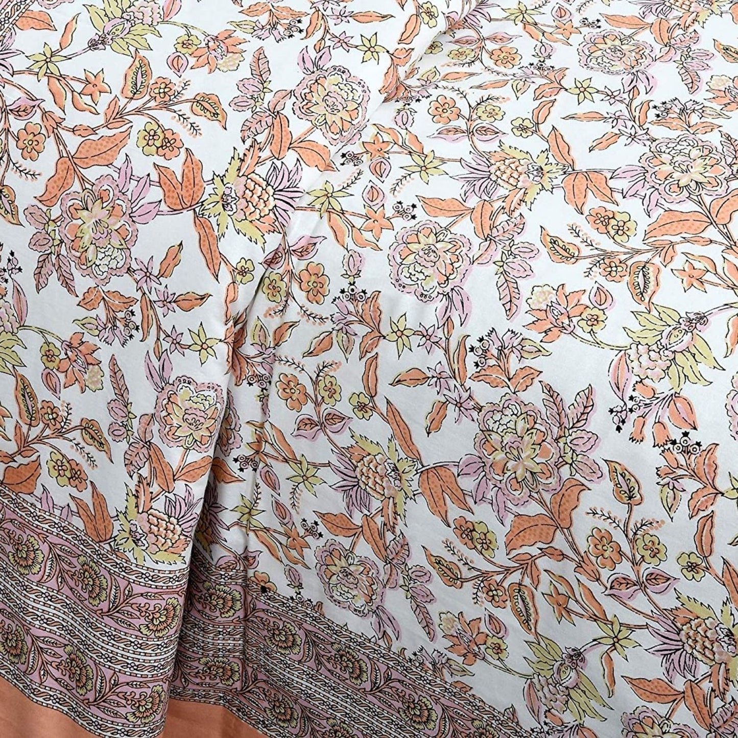 Phoolwadi Essence– Ethnic Jaipuri Printed Bedsheet Set with Pillow Covers