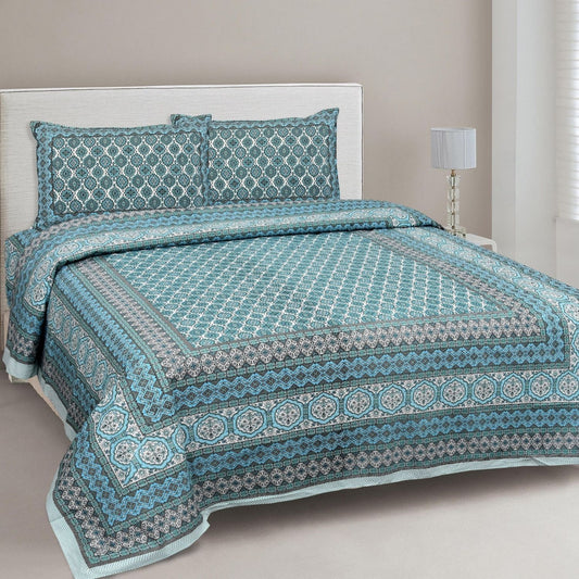 Rajasthan Reverie– Ethnic Jaipuri Printed Bedsheet Set with Pillow Covers