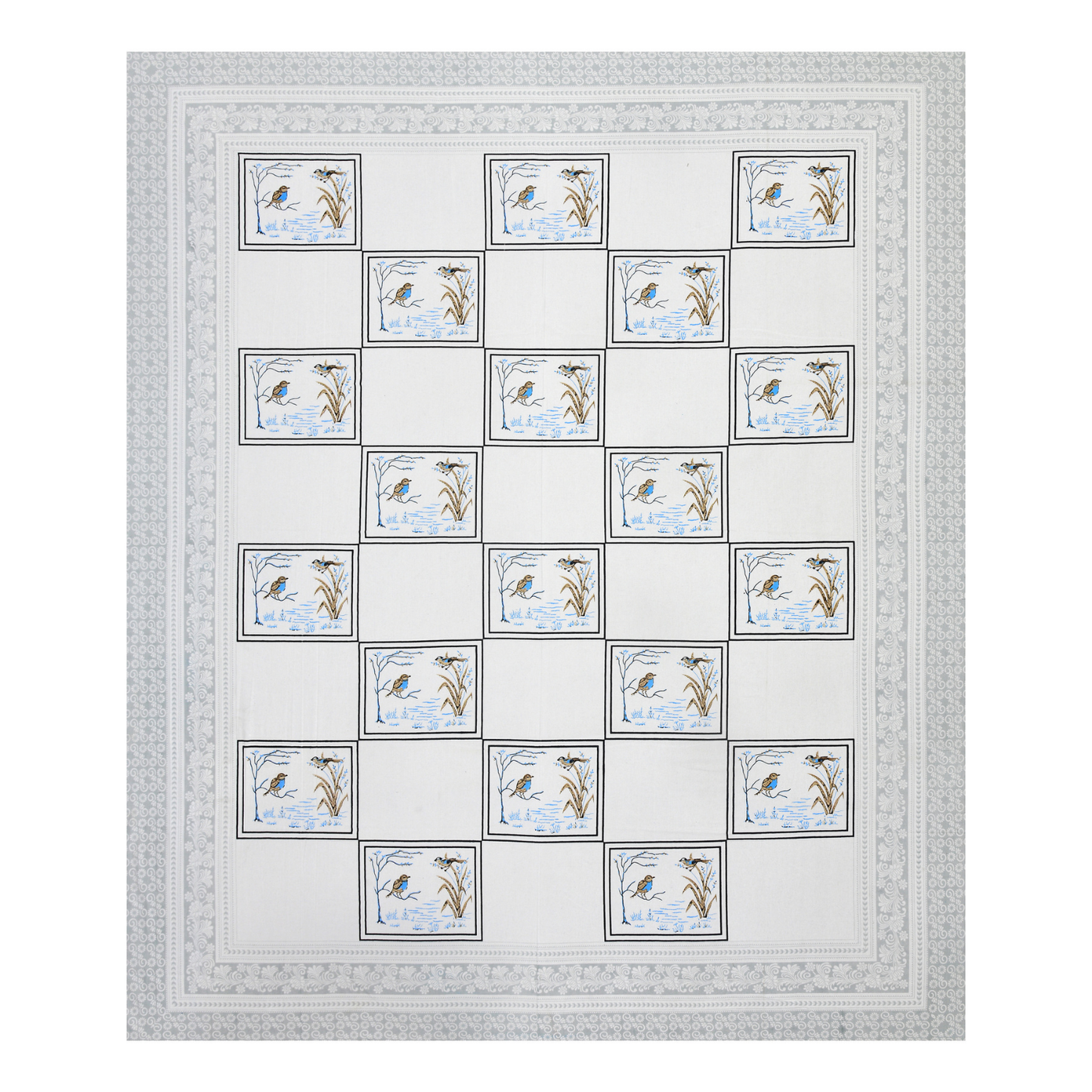 Kalakriti Chirping Dreams Pure Cotton Double Bedsheet with 2 Pillow Covers