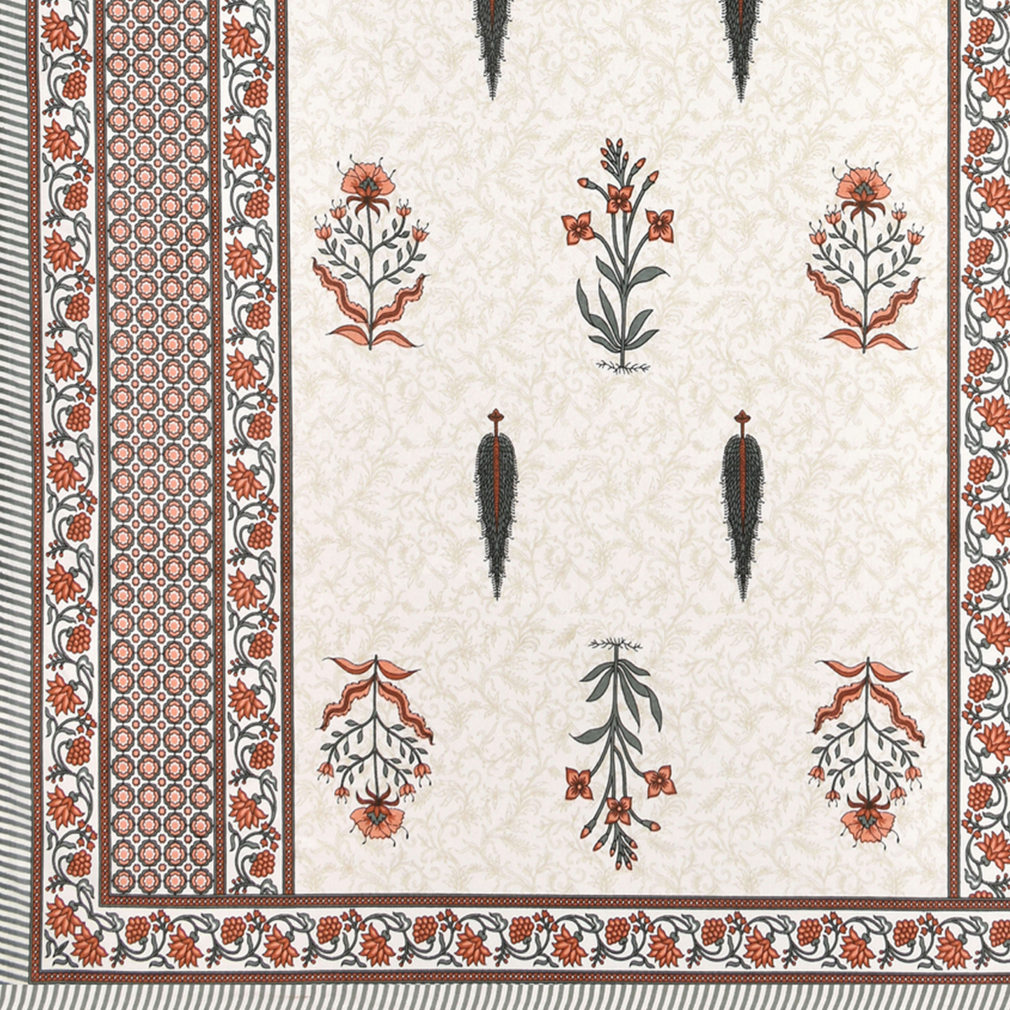 Gulmohar Blush Botanics Pure Cotton Double Bedsheet with 2 Pillow Covers