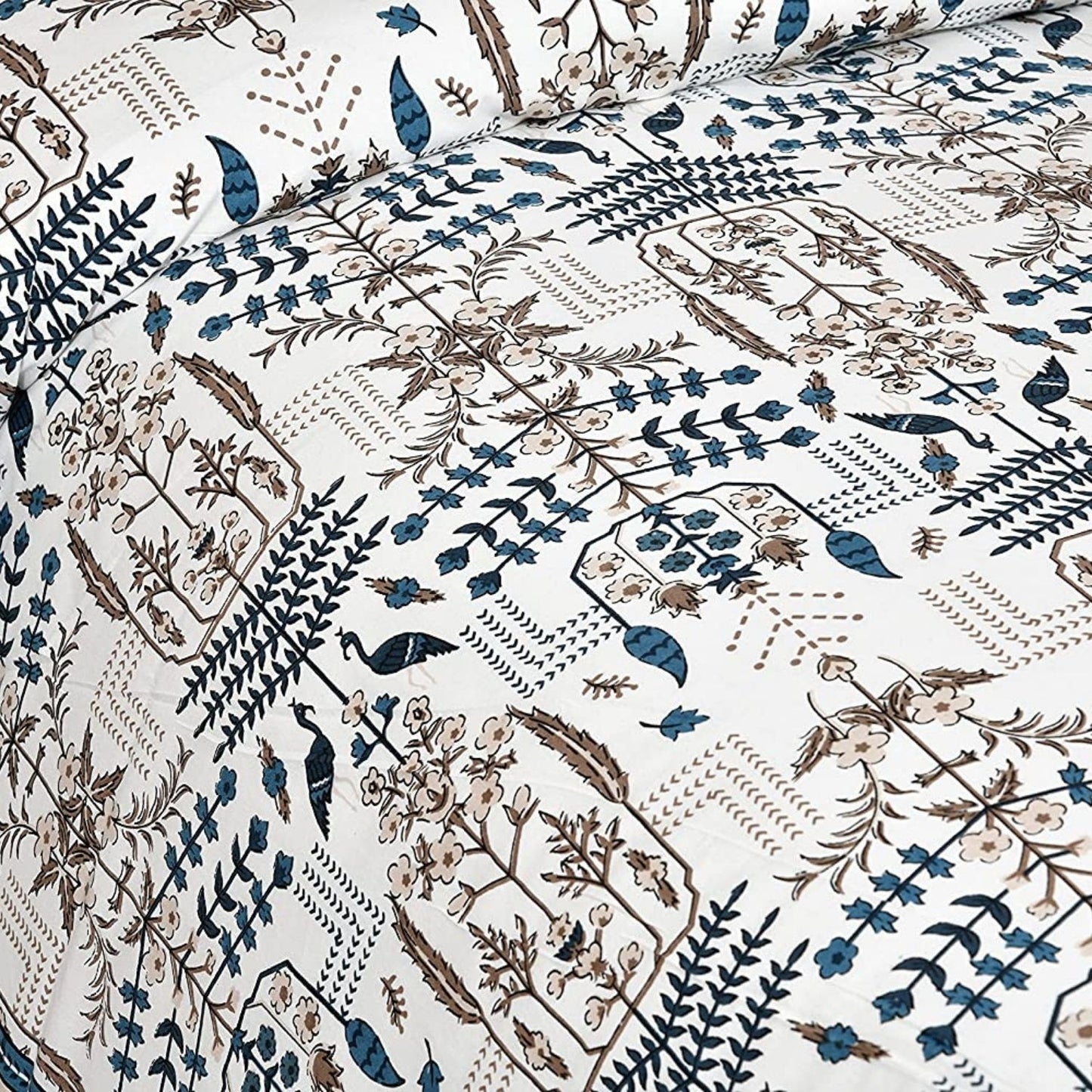 Classic Charisma Sanganeri Single Bedsheet with 1 Pillow Cover Printed Flat Bed Sheet (60" x 90")