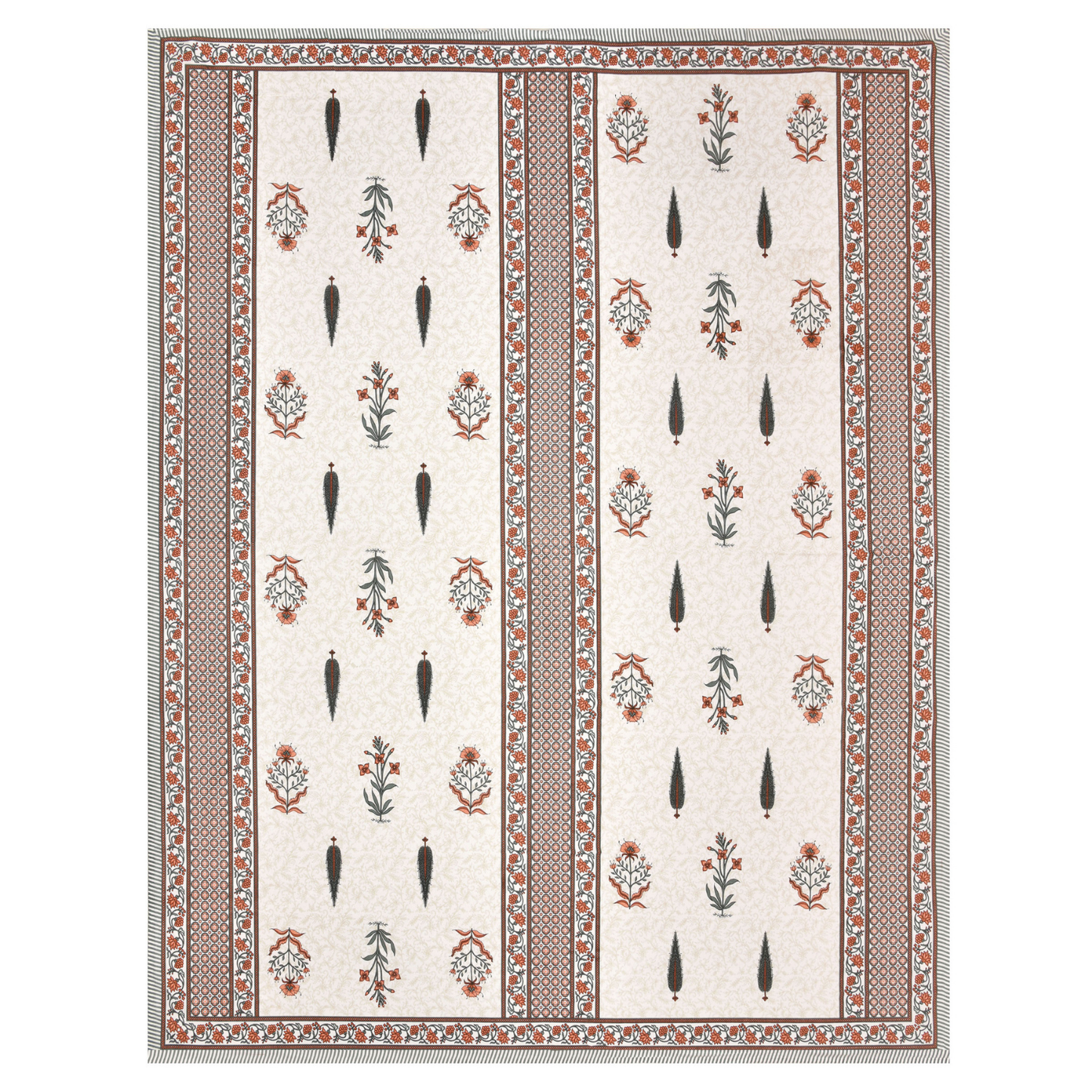 Gulmohar Blush Botanics Pure Cotton Double Bedsheet with 2 Pillow Covers