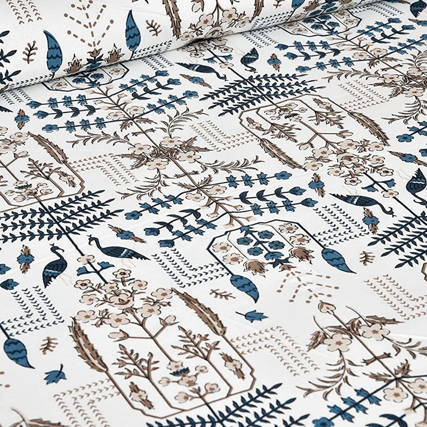 Classic Charisma Sanganeri Single Bedsheet with 1 Pillow Cover Printed Flat Bed Sheet (60" x 90")