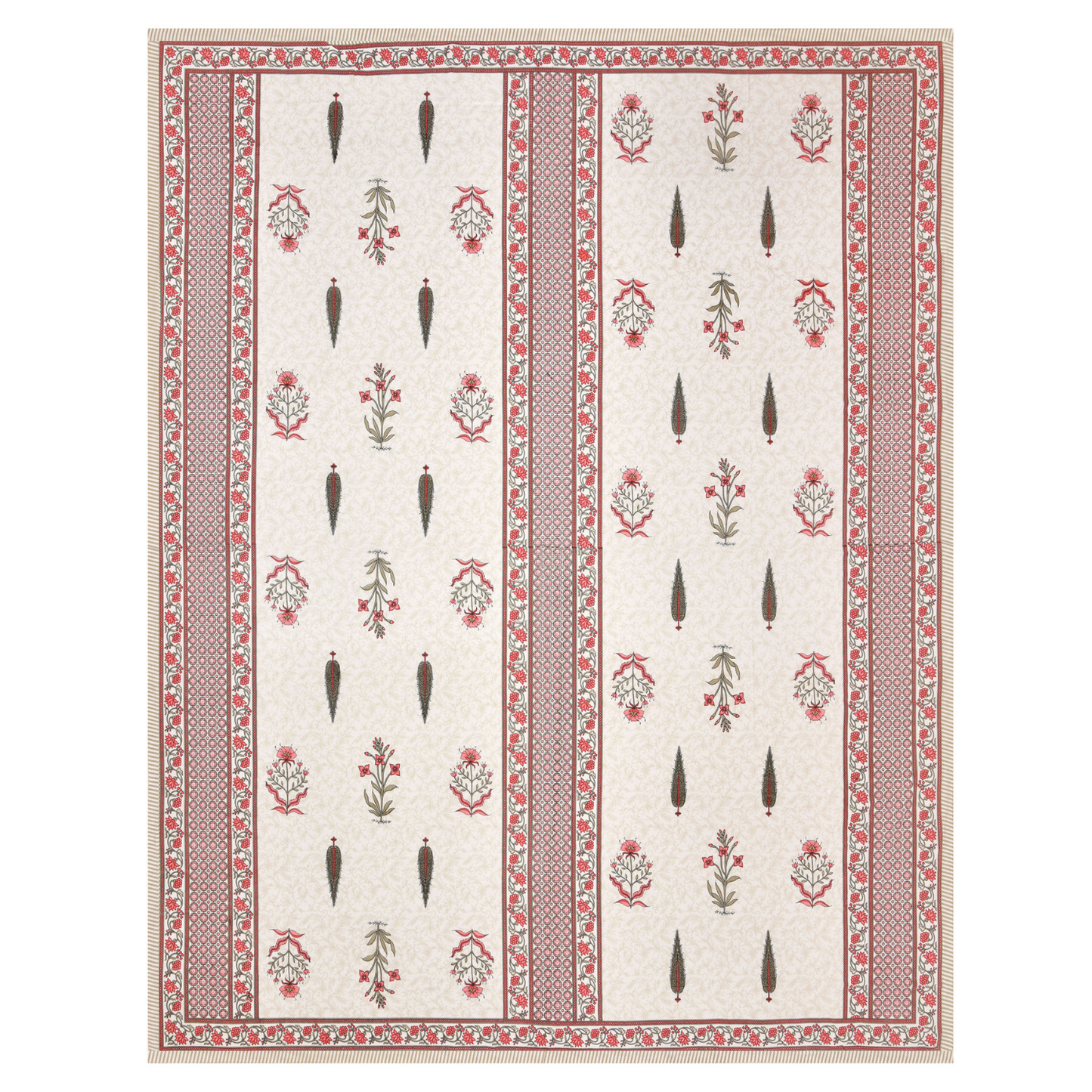 Gulmohar Madhubani Mist Pure Cotton Double Bedsheet with 2 Pillow Covers