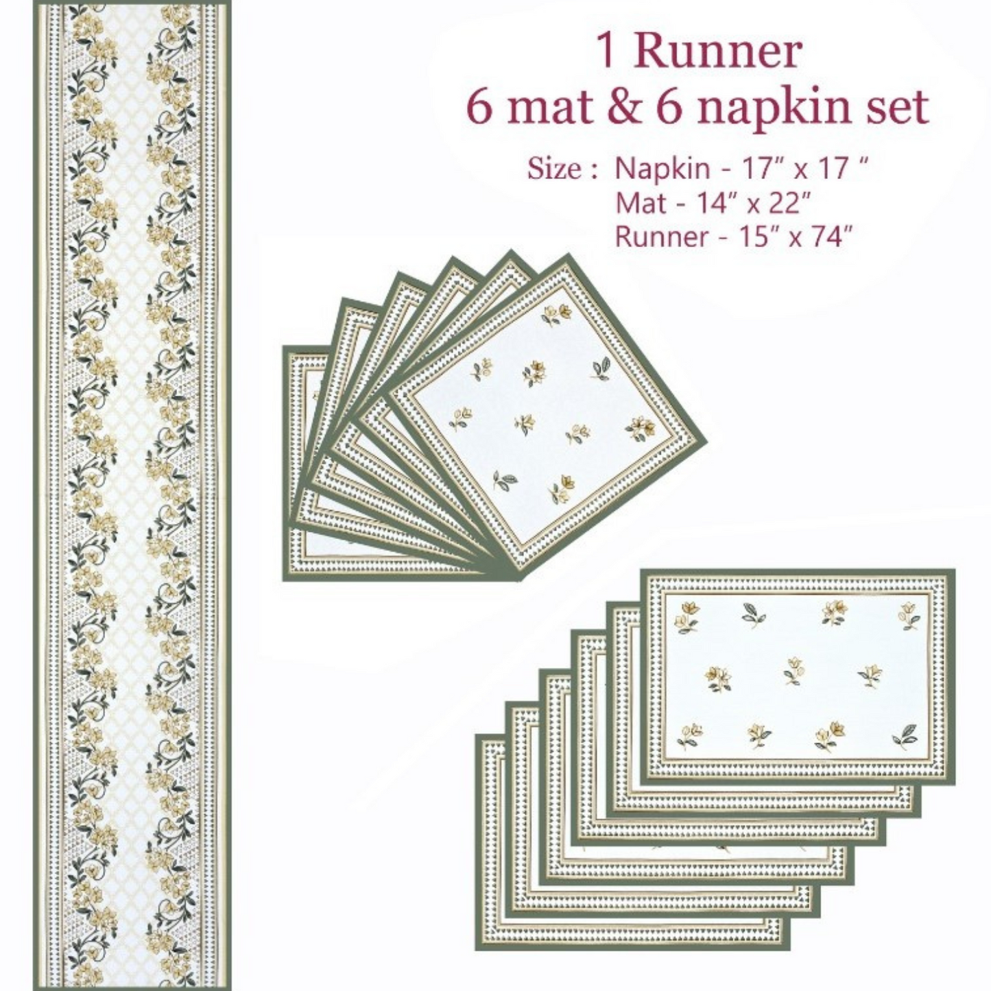 Floral Path Table Mat Set