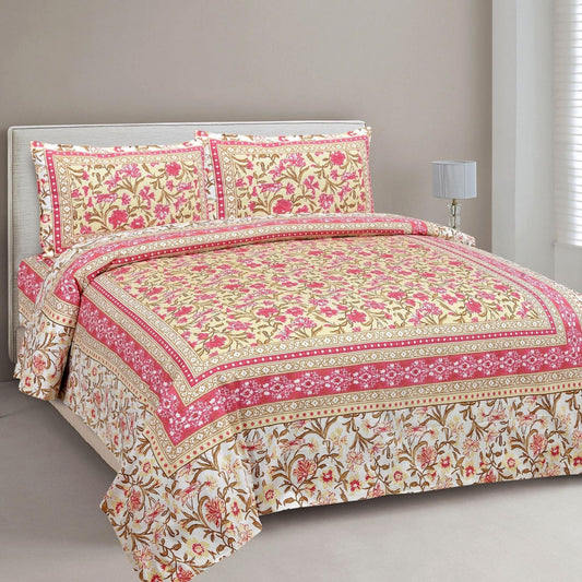 Parampara Print – Ethnic Jaipuri Printed Bedsheet Set with Pillow Covers