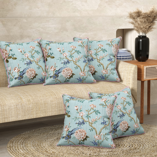 Aqua Baagh Anokhi Cotton Cushion Covers - 16x16 Inches
