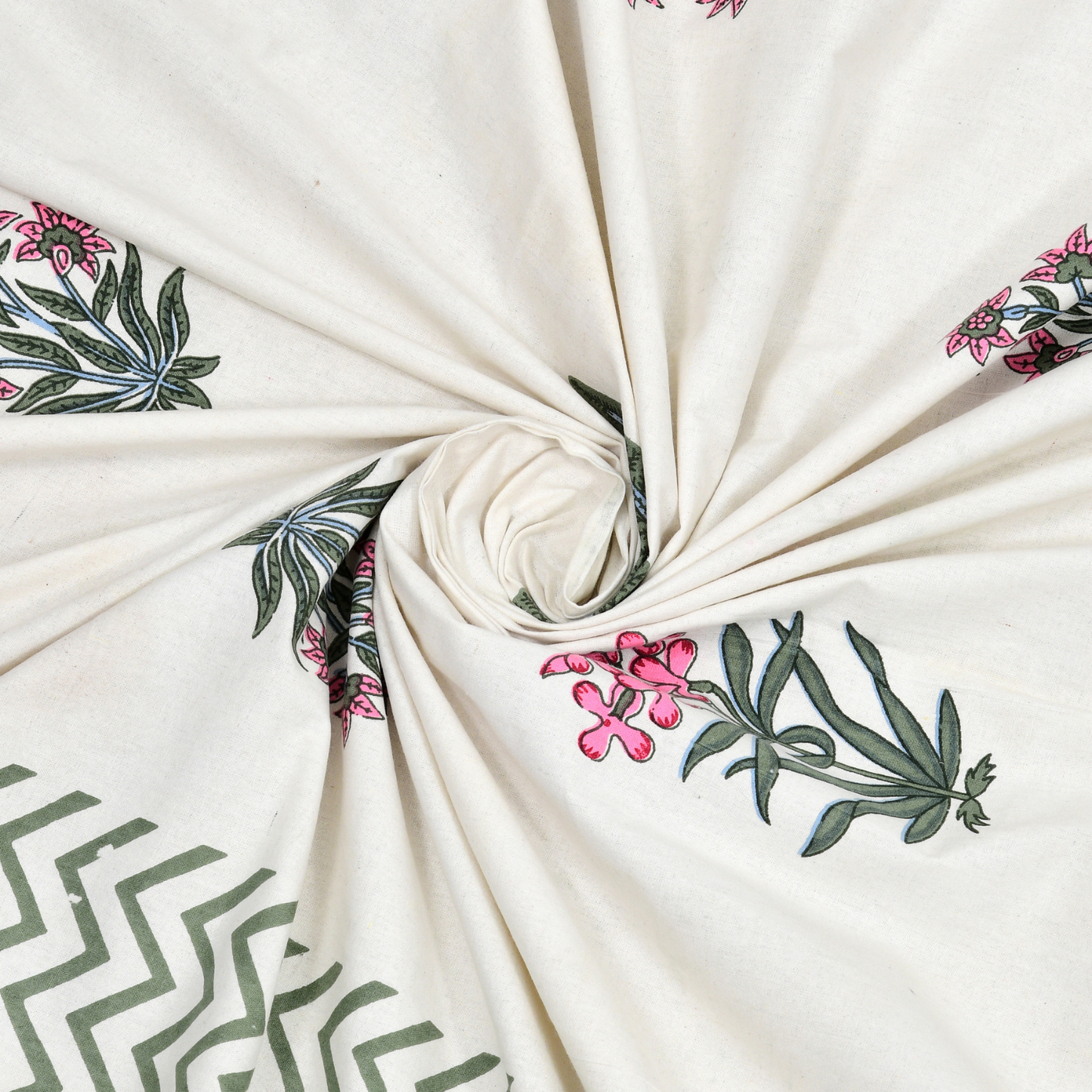 Kalakriti Monsoon Botanica Pure Cotton Double Bedsheet with 2 Pillow Covers