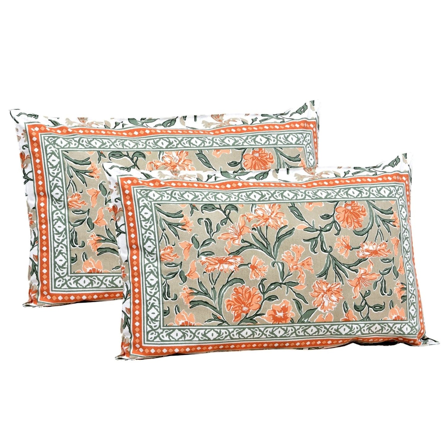 Gulistan Garden – Ethnic Jaipuri Printed Bedsheet Set with Pillow Covers
