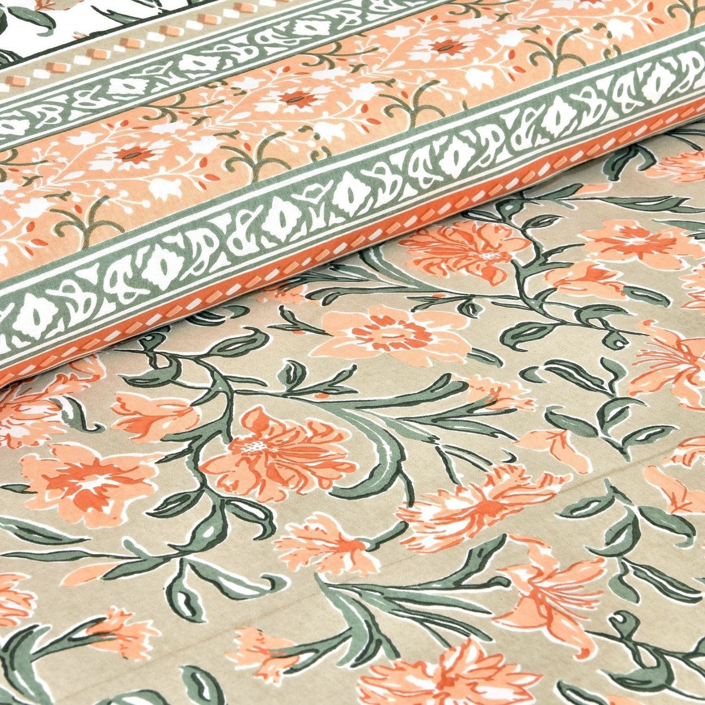 Gulistan Garden – Ethnic Jaipuri Printed Bedsheet Set with Pillow Covers