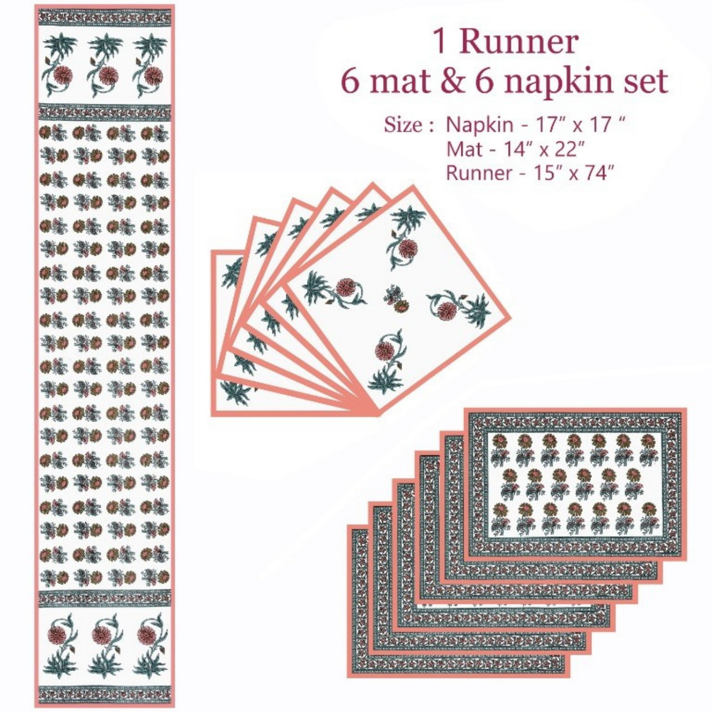 Lush Leaf Table Mat Set