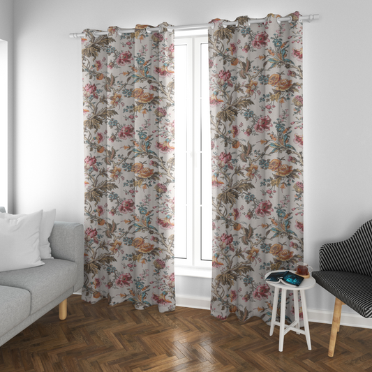 ORNATE BLOSSOM ANOKHI HOME WINDOW CURTAIN 7 FEET LONG X 3.75 WIDTH