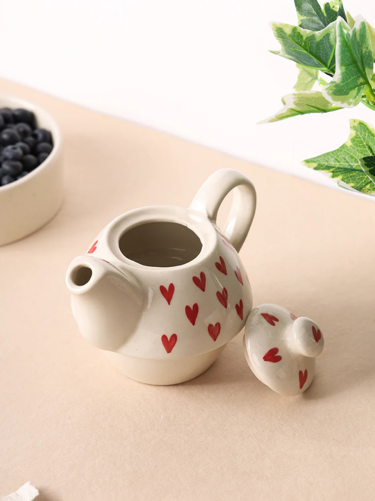 Handcrafted Heart Kettle with Mug