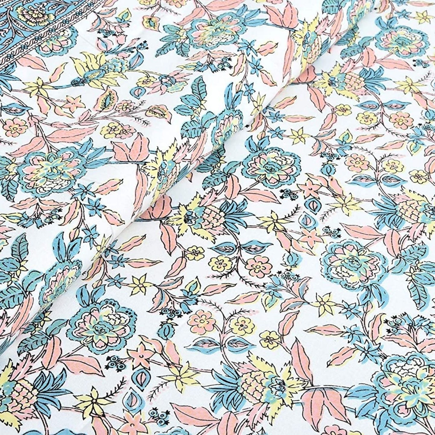 Jaipur Blossom Tale – Ethnic Jaipuri Printed Bedsheet Set with Pillow Covers