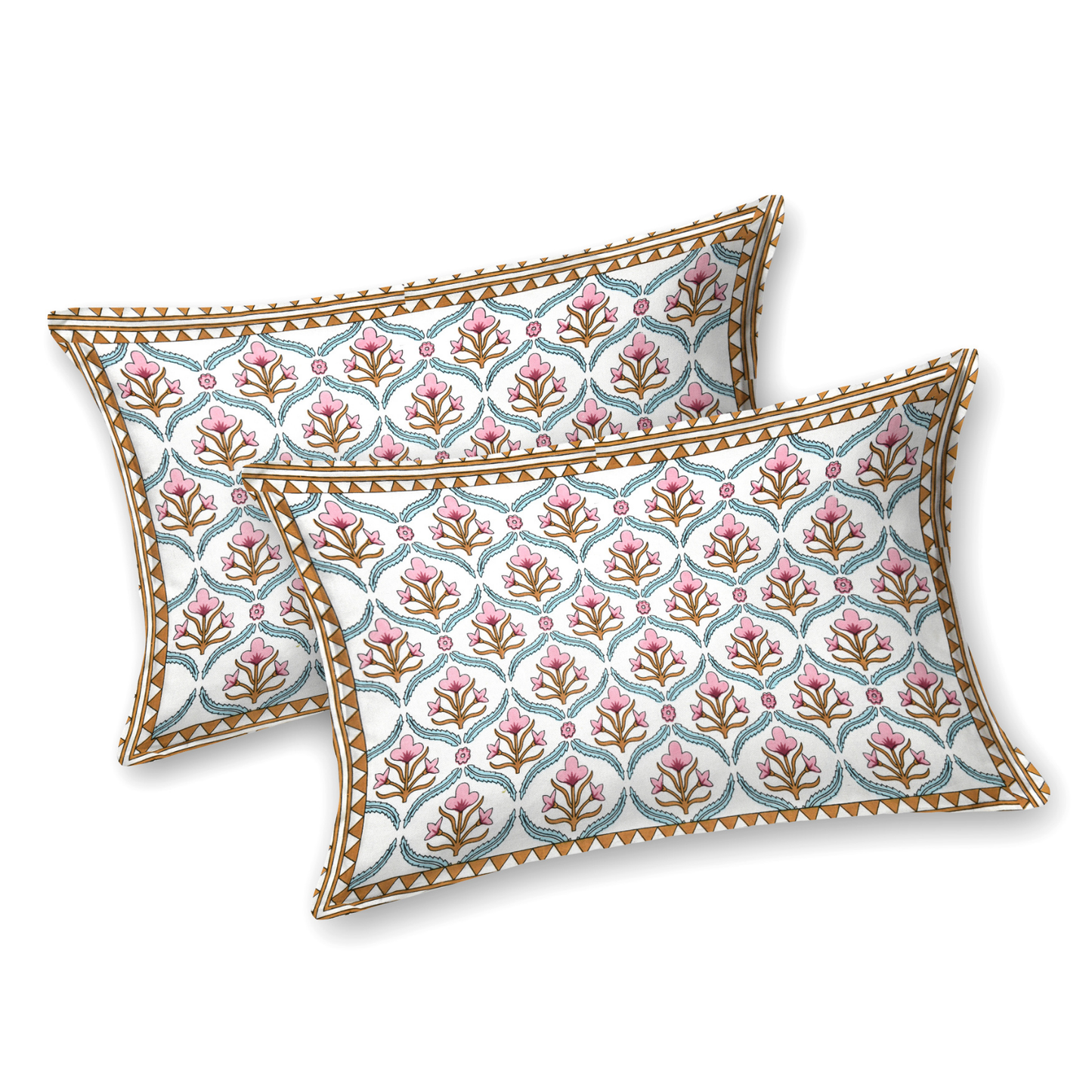Kalakriti Satrangi Botanica Pure Cotton Double Bedsheet with 2 Pillow Covers