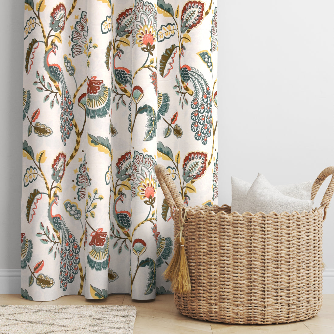 PAISLEY CHARM ANOKHI HOME WINDOW CURTAIN 7 FEET LONG X 3.75 WIDTH