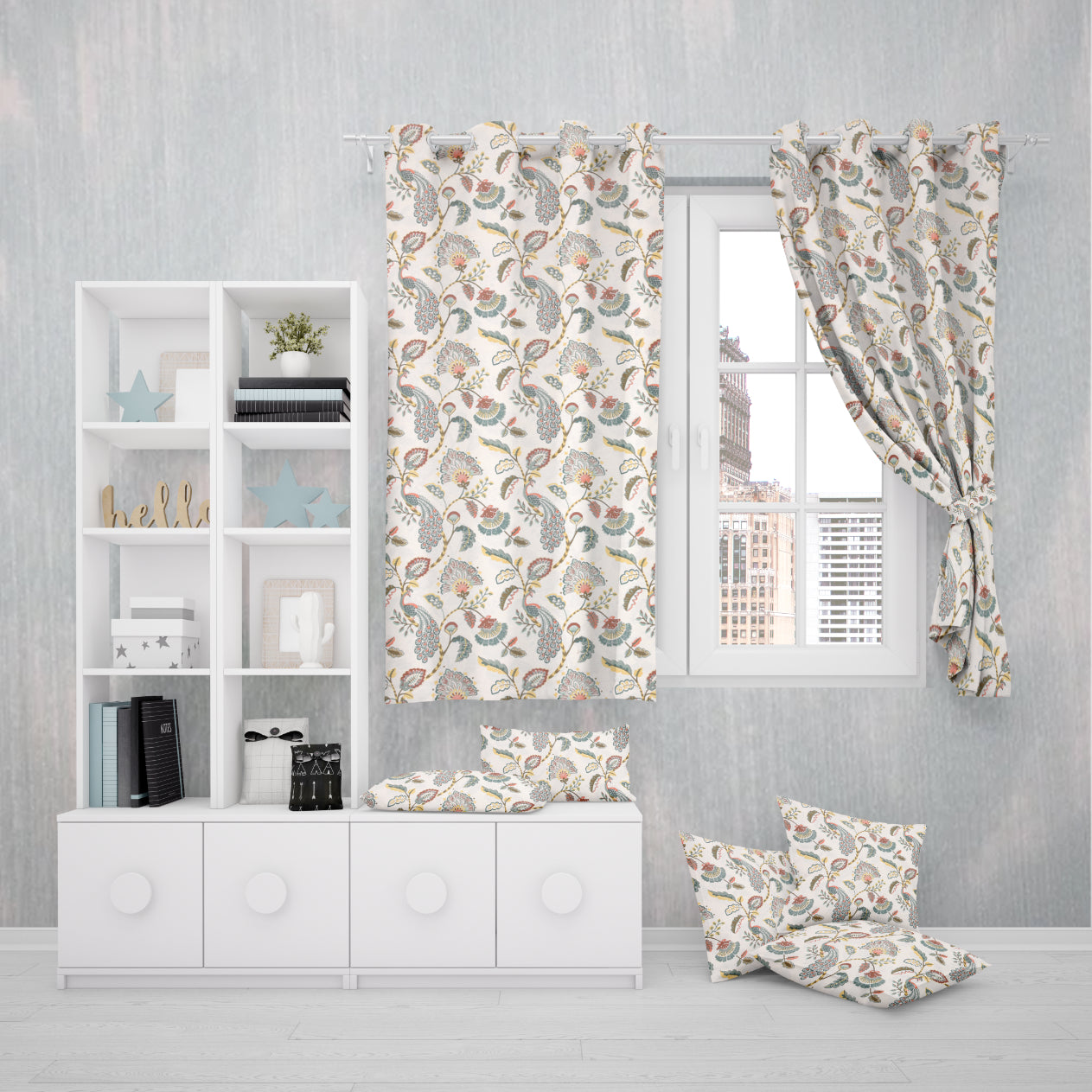 PAISLEY CHARM ANOKHI HOME WINDOW CURTAIN 5 feet Long x 3.75 Width