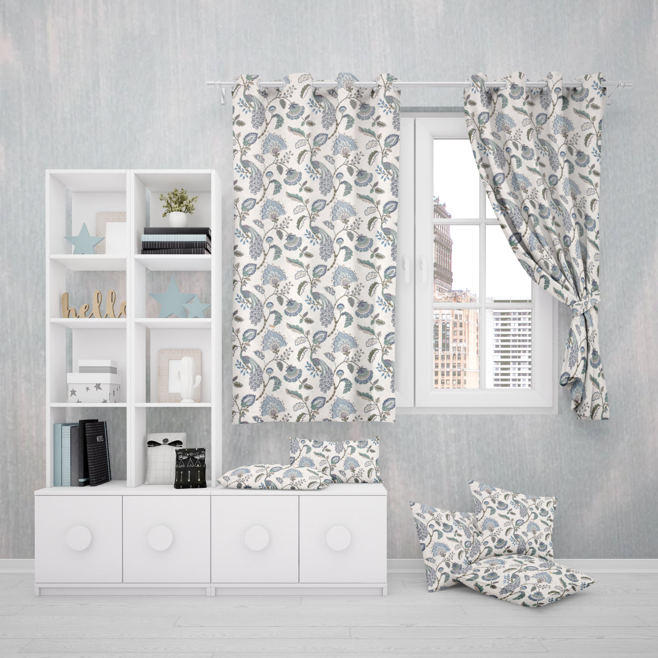 SERENE GARDEN ANOKHI HOME WINDOW CURTAIN 5 feet Long x 3.75 Width